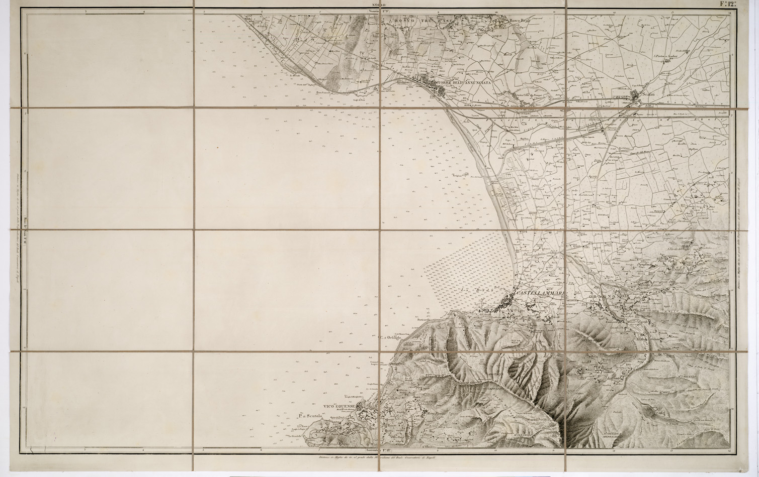 (N:8253) CARTA TOPOGRAFICA ED IDROGRAFICA DEI CONTORNI DI NAPOLI... - Foglio 12 (B0002127) Carte e stampe antiche: riproduzione a colori su carta (formato A1)