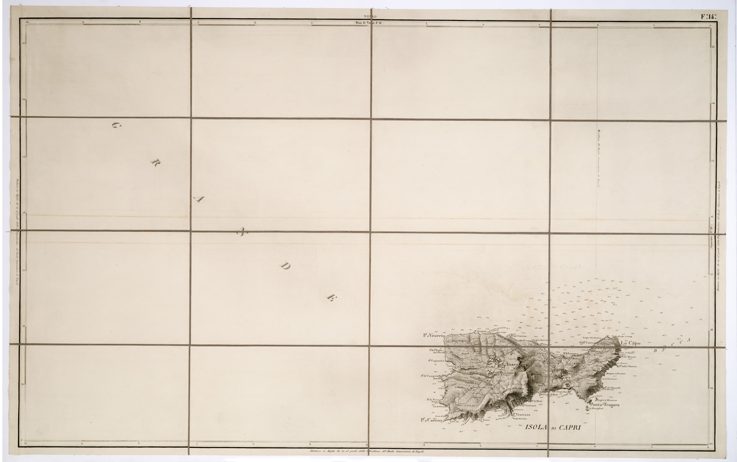 (N:8255) CARTA TOPOGRAFICA ED IDROGRAFICA DEI CONTORNI DI NAPOLI... - Foglio 14 (B0002129) Carte e stampe antiche: riproduzione a colori su carta (formato A1)