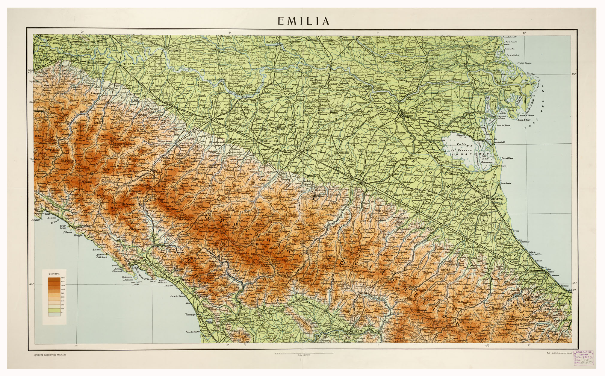(N:9769) EMILIA (B0002137) Carte e stampe antiche: riproduzione a colori su carta (formato A1)