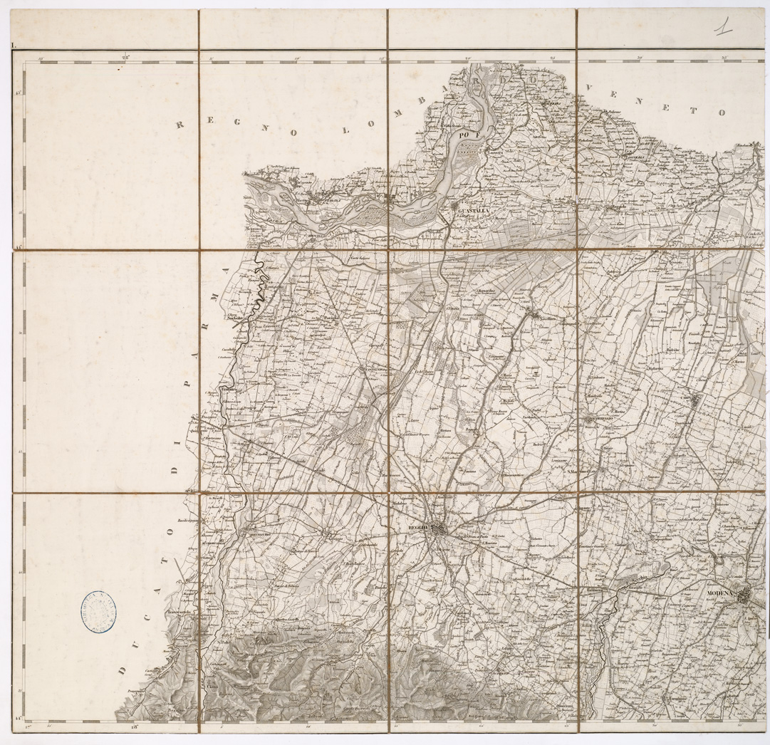 (N:6539) CARTA TOPOGRAFICA DEL DUCATO DI MODENA... - Foglio 1 (B0002179) Carte e stampe antiche: riproduzione a colori su carta (formato A1)