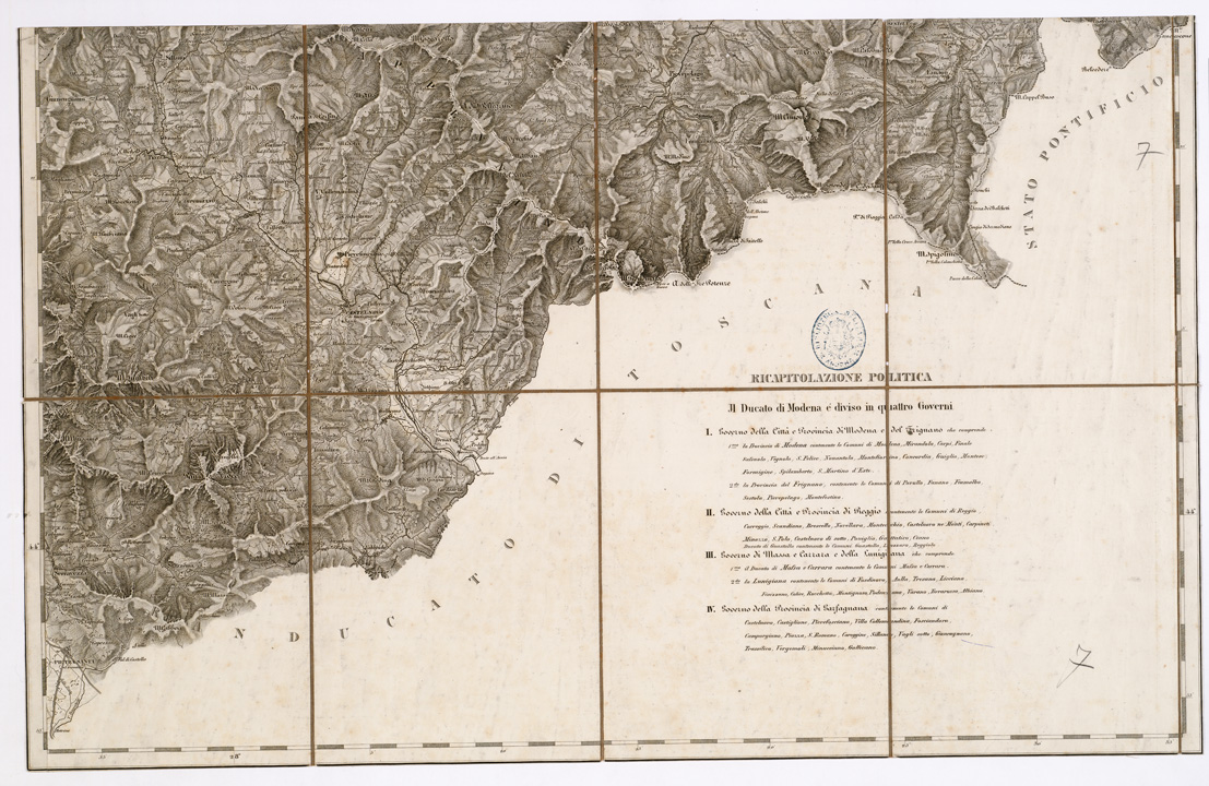 (N:6545) CARTA TOPOGRAFICA DEL DUCATO DI MODENA... - Foglio 7 (B0002183) Carte e stampe antiche: riproduzione a colori su carta (formato A1)