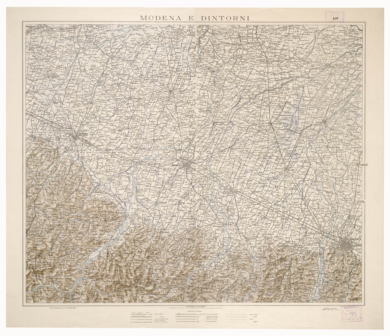 (N:12855) MODENA E DINTORNI (B0002197) Carte e stampe antiche: riproduzione a colori su carta (formato A1)