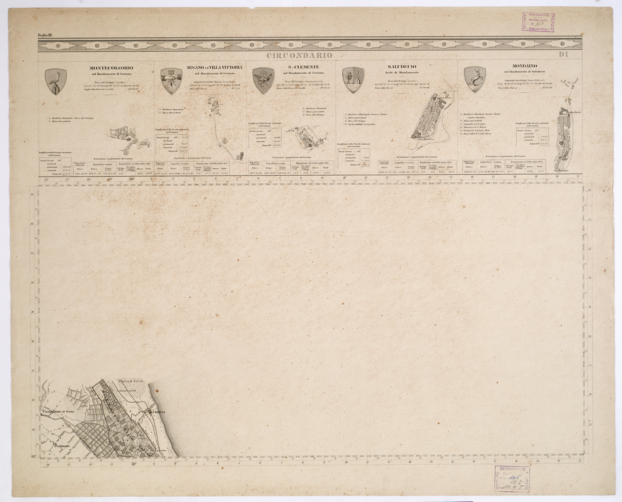 (N:7783) CARTA TOPOGRAFICA DELLA PROVINCIA DI FORLI'... - Foglio III (B0002228) Carte e stampe antiche: riproduzione a colori su carta (formato A1)