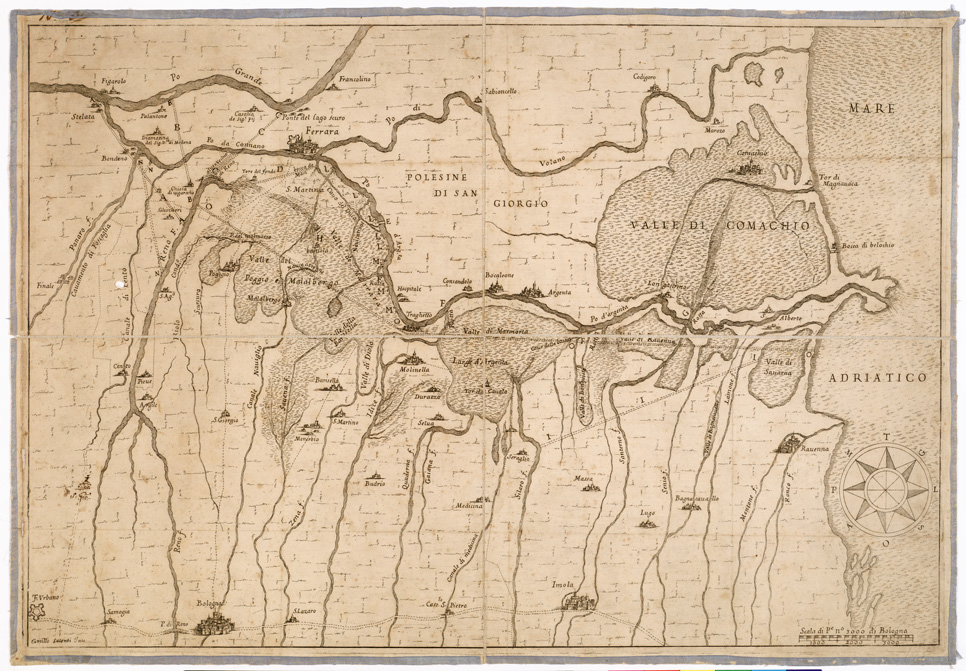(N:9829) FERRARESE PARTE DI ROMAGNA E DI BOLOGNESE (B0002269) Carte e stampe antiche: riproduzione a colori su carta (formato A1)