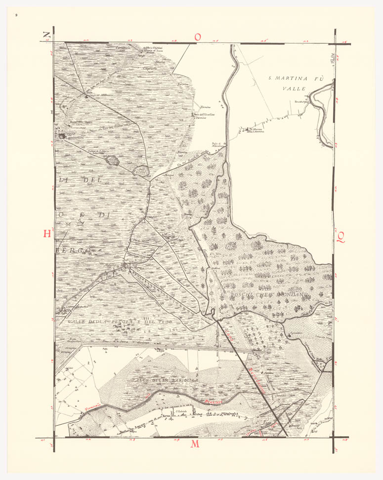 (N:8228) CARTA TOPOGRAFICA DI TUTTA LA PIANURA BOLOGNESE - Tavola 9 (B0002294) Carte e stampe antiche: riproduzione a colori su carta (formato A1)