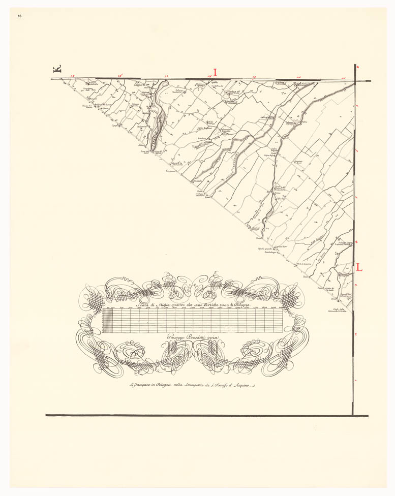 (N:8223) CARTA TOPOGRAFICA DI TUTTA LA PIANURA BOLOGNESE - Tavola 16 (B0002301) Carte e stampe antiche: riproduzione a colori su carta (formato A1)
