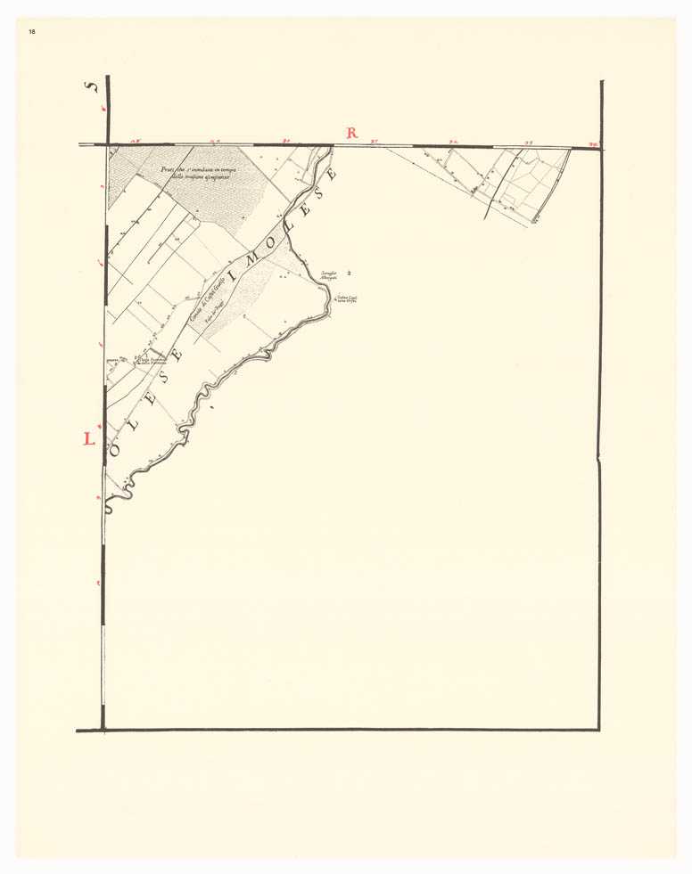 (N:8234) CARTA TOPOGRAFICA DI TUTTA LA PIANURA BOLOGNESE - Tavola 18 (B0002303) Carte e stampe antiche: riproduzione a colori su carta (formato A1)