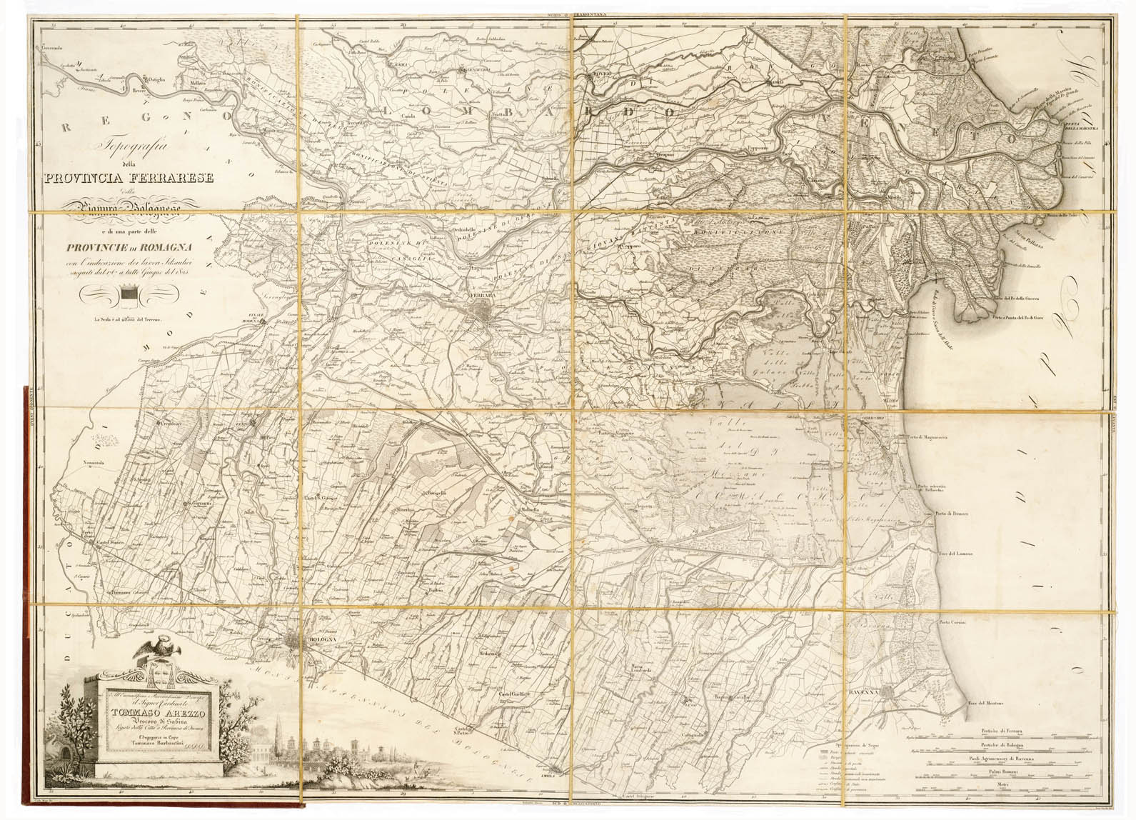 (N:12884) TOPOGRAFIA DELLA PROVINCIA FERRARESE, DELLA PIANURA BOLOGNESE E DI UNA PARTE DELLE PROVINCIE CARTA TOPOGRAFICA DEI LAVORI IDRAULICI (B0002306) Carte e stampe antiche: riproduzione a colori su carta (formato A1)