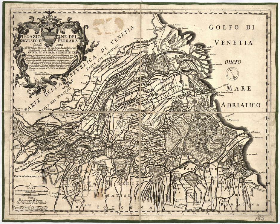 (N:11538) LEGAZIONE DEL DUCATO DI FERRARA... (B0002391) Carte e stampe antiche: riproduzione a colori su carta (formato A1)