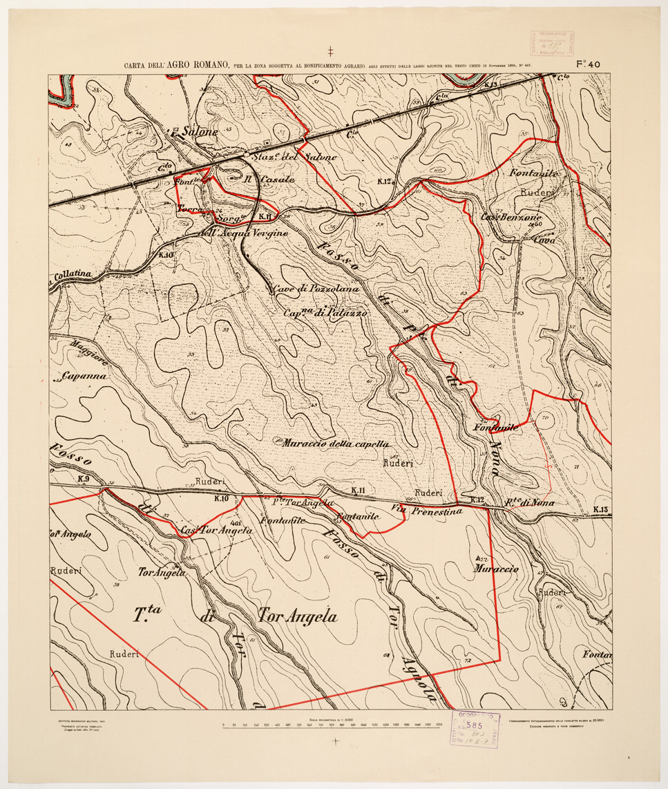 (N:2551) CARTA DELL'AGRO ROMANO... - Foglio 40 (B0002494) Carte e stampe antiche: riproduzione a colori su carta (formato A1)