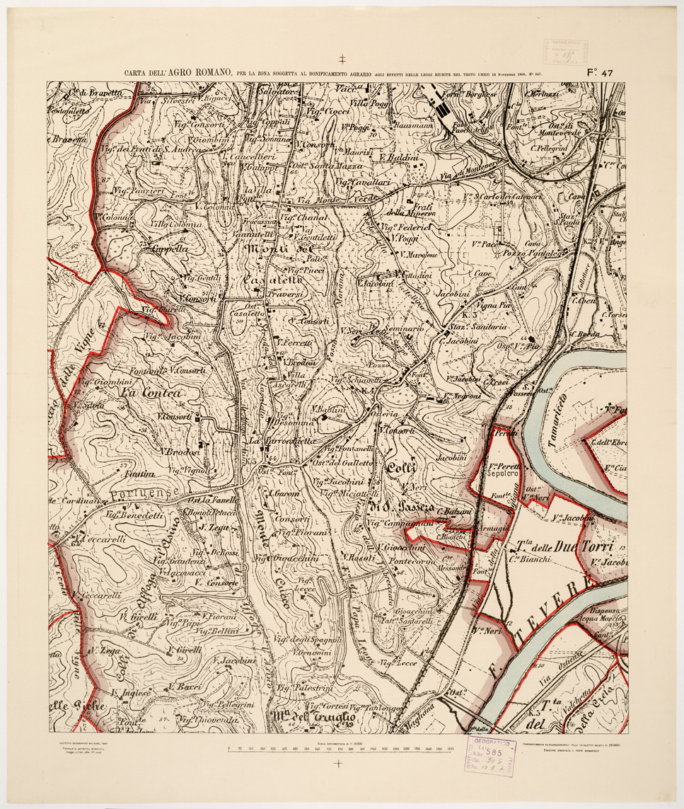 (N:2558) CARTA DELL'AGRO ROMANO... - Foglio 47 (B0002501) Carte e stampe antiche: riproduzione a colori su carta (formato A1)