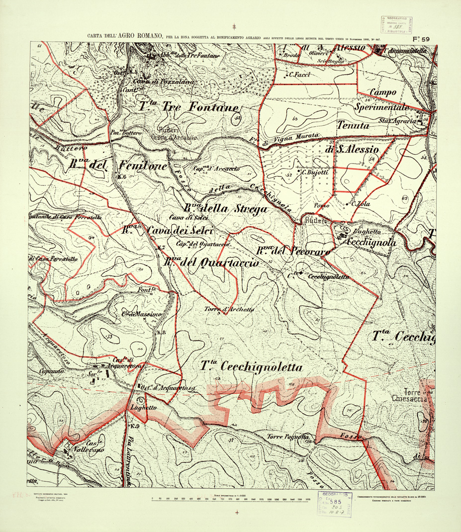 (N:2571) CARTA DELL'AGRO ROMANO... - Foglio 59 (B0002513) Carte e stampe antiche: riproduzione a colori su carta (formato A1)