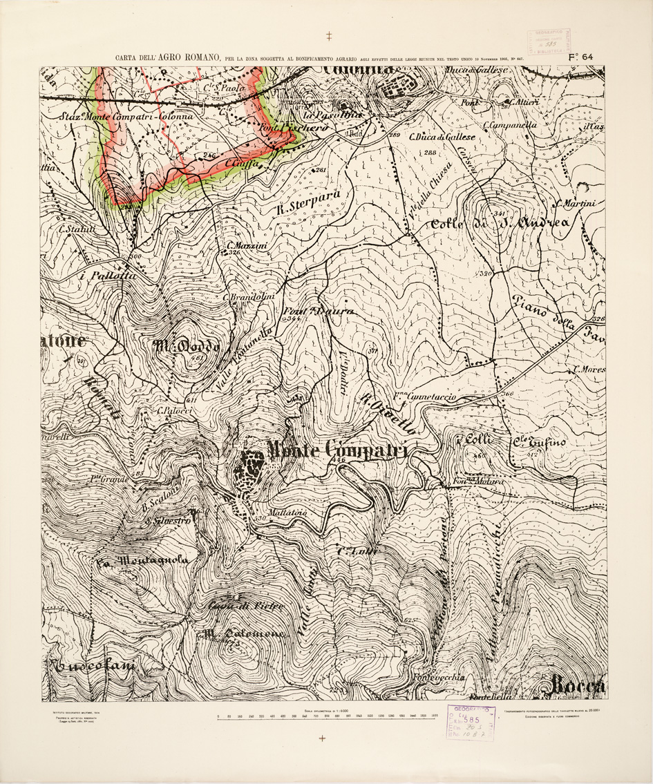 (N:2577) CARTA DELL'AGRO ROMANO... - Foglio 64 (B0002518) Carte e stampe antiche: riproduzione a colori su carta (formato A1)