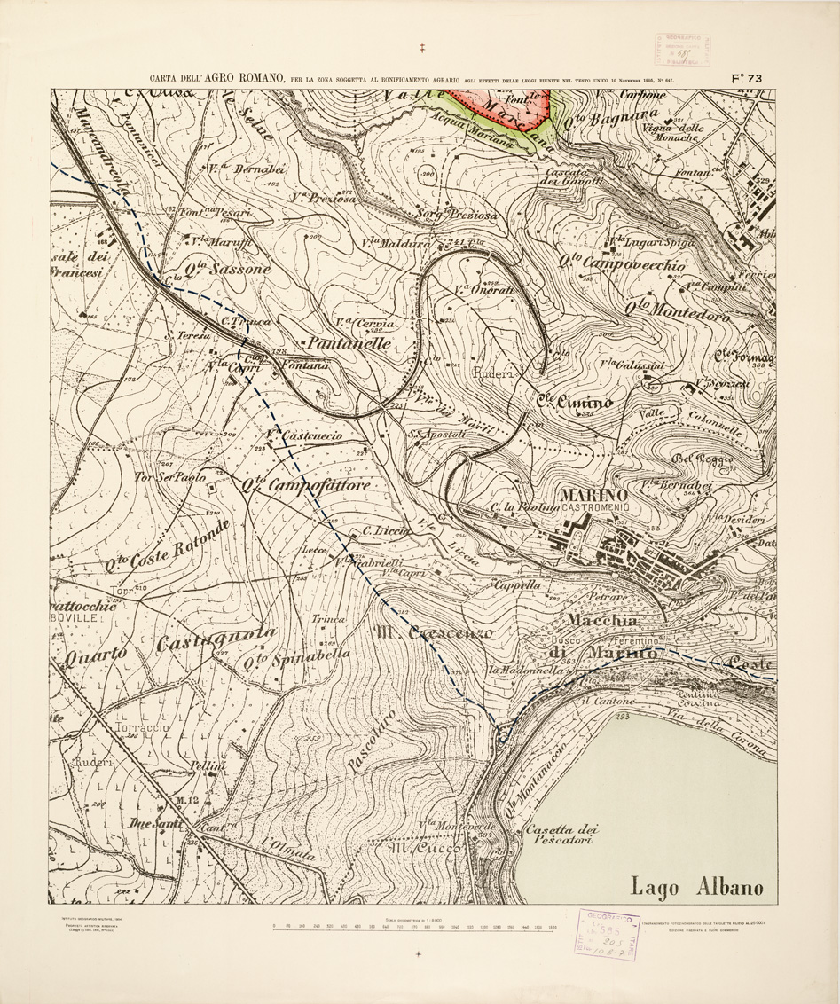 (N:2587) CARTA DELL'AGRO ROMANO... - Foglio 73 (B0002527) Carte e stampe antiche: riproduzione a colori su carta (formato A1)