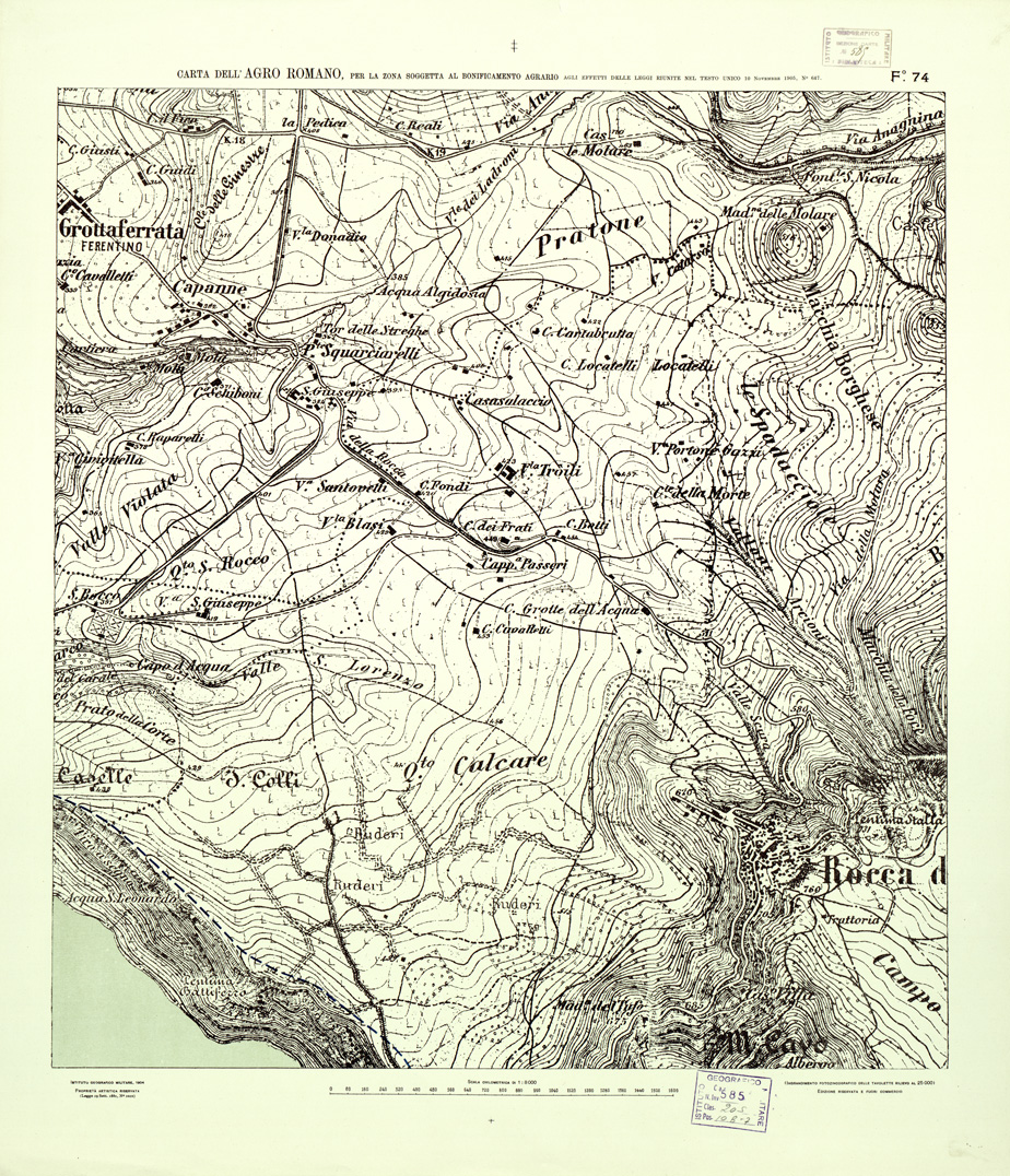 (N:2588) CARTA DELL'AGRO ROMANO... - Foglio 74 (B0002528) Carte e stampe antiche: riproduzione a colori su carta (formato A1)