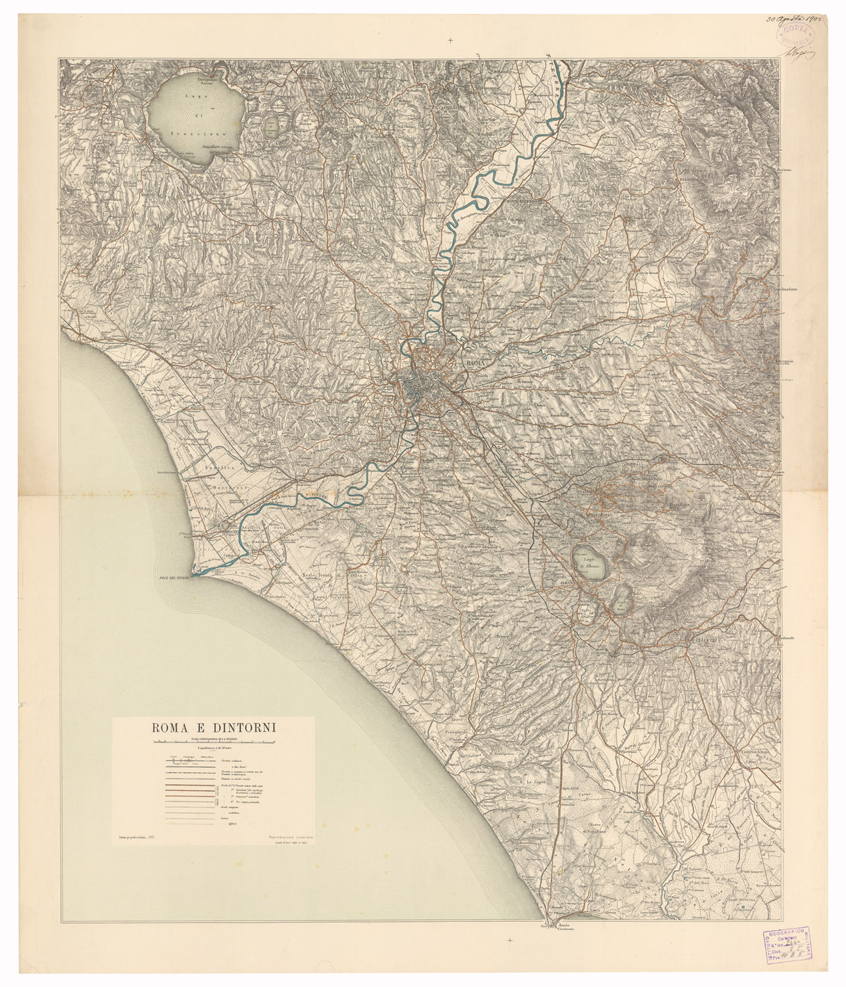 (N:15618) ROMA E DINTORNI - Foglio 2 (B0002558) Carte e stampe antiche: riproduzione a colori su carta (formato A1)