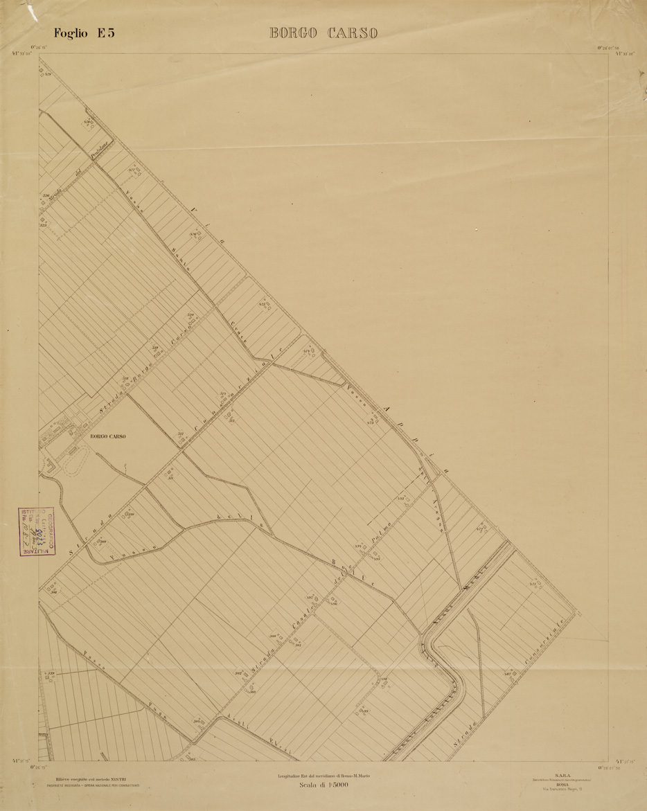 (N:15257) RILIEVO DELLA ZONA DI LITTORIA COL METODO NISTRI - Foglio E5 - Borgo Carso (B0002577) Carte e stampe antiche: riproduzione a colori su carta (formato A1)
