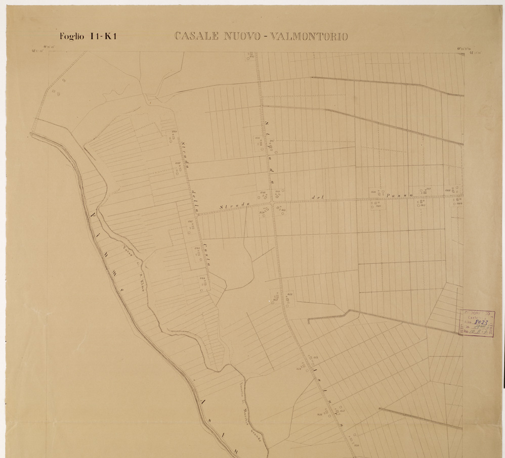 (N:15279) RILIEVO DELLA ZONA DI LITTORIA COL METODO NISTRI - Foglio I1-K1 - Casale Nuovo-Valmontorio (B0002618, B0002619, B2618-19) Carte e stampe antiche: riproduzione a colori su carta (formato A1)