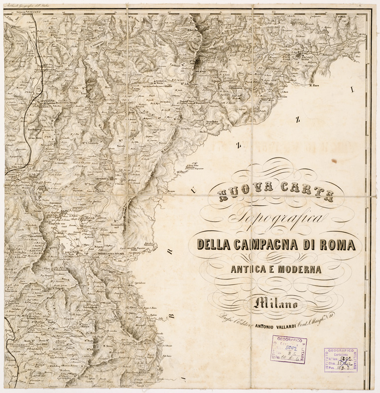 (N:13041) NUOVA CARTA TOPOGRAFICA DELLA CAMPAGNA DI ROMA ANTICA E MODERNA - Parte 2 (B0002650) Carte e stampe antiche: riproduzione a colori su carta (formato A1)