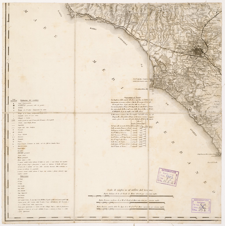 (N:13042) NUOVA CARTA TOPOGRAFICA DELLA CAMPAGNA DI ROMA ANTICA E MODERNA - Parte 3 (B0002652) Carte e stampe antiche: riproduzione a colori su carta (formato A1)