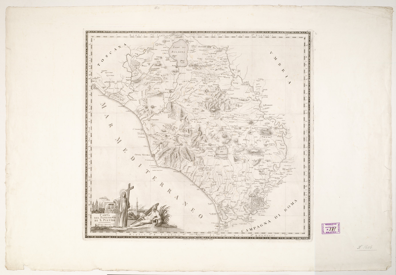 (N:2733) CARTA DEL PATRIMONIO DI S. PIETRO. ROMA MDCCCII (B0002706) Carte e stampe antiche: riproduzione a colori su carta (formato A1)