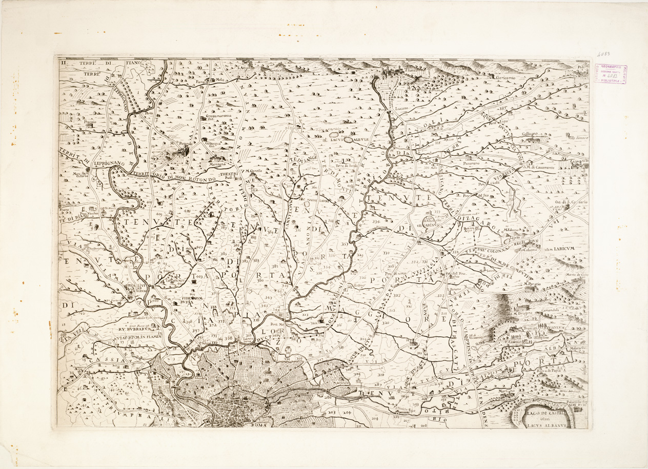 (N:12712) TOPOGRAFIA GEOMETRICA DELL'AGRO ROMANO - Tavola 2 (B0002782) Carte e stampe antiche: riproduzione a colori su carta (formato A1)