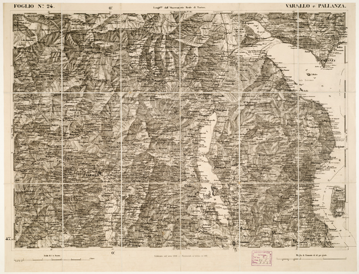 (N:6199) CARTA TOPOGRAFICA DEGLI STATI IN TERRAFERMA... - Foglio 24 - Varallo e Pallanza (B0002919) Carte e stampe antiche: riproduzione a colori su carta (formato A1)