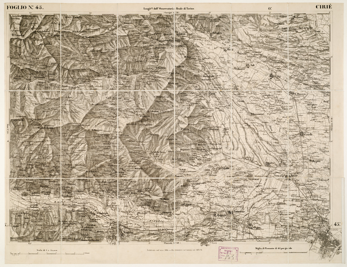 (N:6221) CARTA TOPOGRAFICA DEGLI STATI IN TERRAFERMA... - Foglio 45 - Ciri (B0002939) Carte e stampe antiche: riproduzione a colori su carta (formato A1)