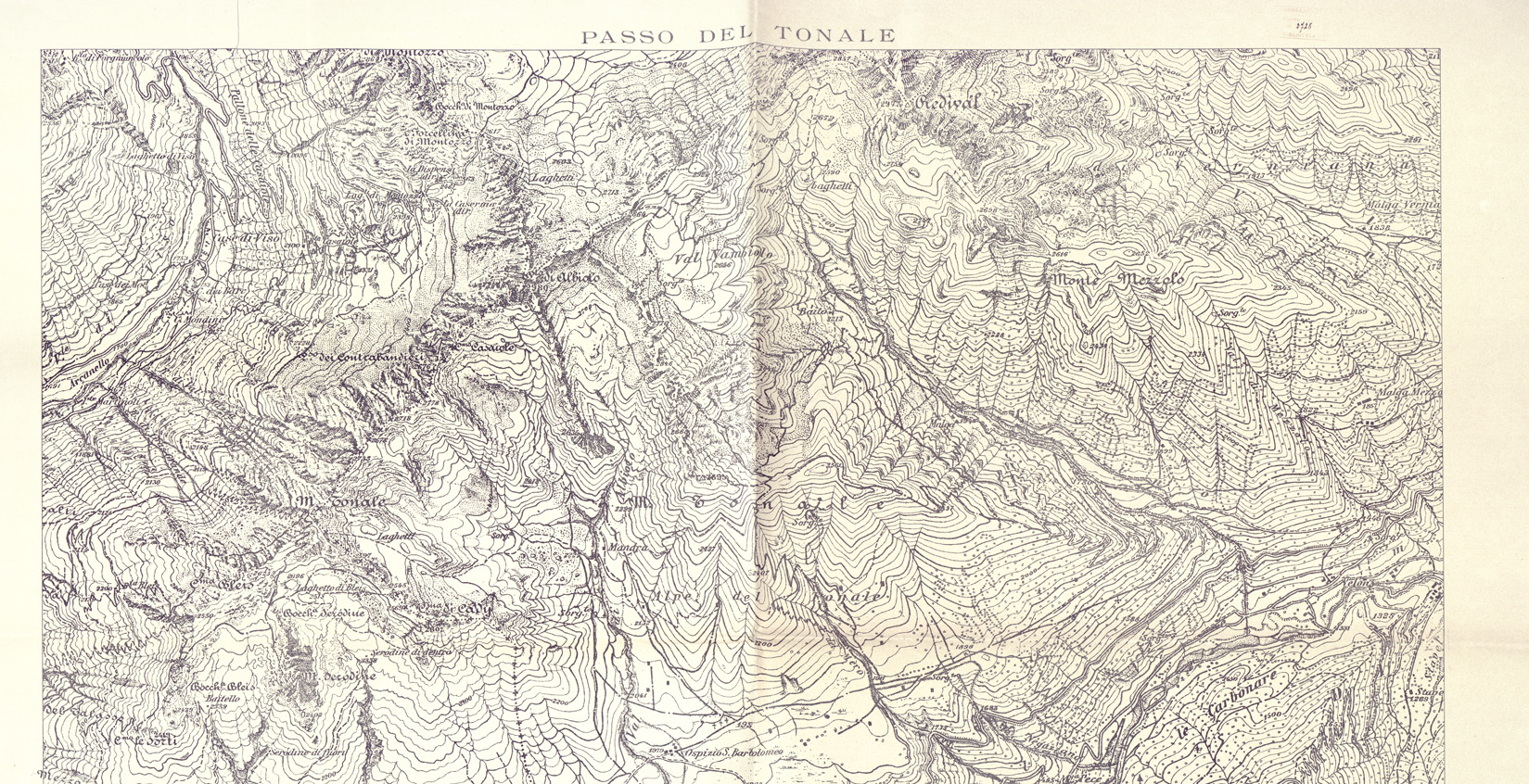 (N:13211) PASSO DEL TONALE (B0003061, B0003062, B3061-62) Carte e stampe antiche: riproduzione a colori su carta (formato A1)