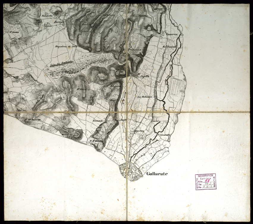 (N:9961) GEGEND ZWISCHEN SESTO CALENDE, SOMA, UND GALLARATE (s. d., s. a.) - Foglio 3 - BESNATE-CRENNA-ORAGO-GALLARATE (B0003082) Carte e stampe antiche: riproduzione a colori su carta (formato A1)