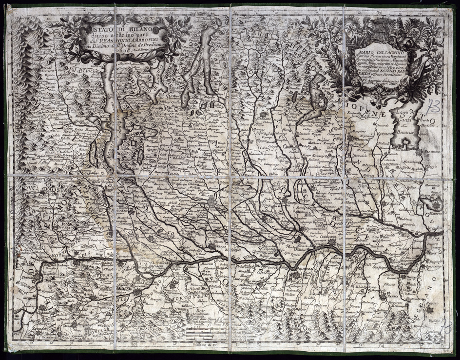 (N:16373) STATO DI MILANO DIVISO NELLE SUE PARTI DAL P. F. ANTONIO AMBROSINI DA DIECIMO DELL'ORDINE DE PREDICATORI. (B0003111) Carte e stampe antiche: riproduzione a colori su carta (formato A1)