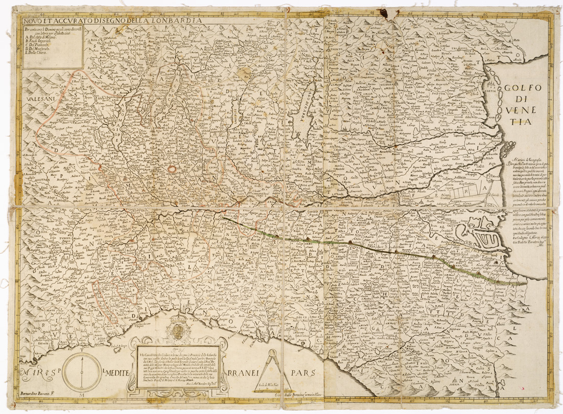 (N:12984) NOVO ET ACCURATO DISEGNO DELLA LOMBARDIA (B0003112) Carte e stampe antiche: riproduzione a colori su carta (formato A1)