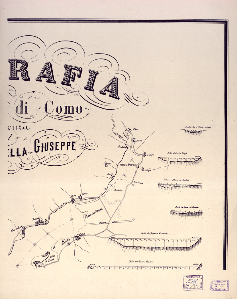 (N:10389) COROGRAFIA DEL LAGO DI COMO PER CURA DEL CAV. DOTT. CASELLA GIUSEPPE (B0003209) Carte e stampe antiche: riproduzione a colori su carta (formato A1)