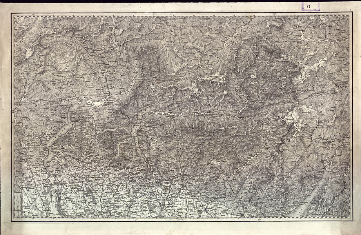 (N:4917) CARTA GENERALE DEL REGNO LOMBARDO-VENETO... - Foglio I (B0003366) Carte e stampe antiche: riproduzione a colori su carta (formato A1)
