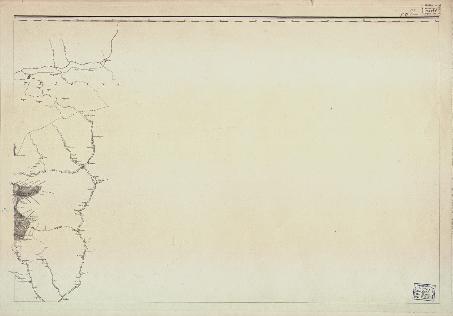 (N:6571) CARTA TOPOGRAFICA DEL MILANESE E MANTOVANO ESEGUITA DIETRO LE PIU' ESATTE DIMENSIONI GEOGRAFICHE ED OSSERVAZIONI ASTRONOMICHE - Foglio 2 (B0003438) Carte e stampe antiche: riproduzione a colori su carta (formato A1)