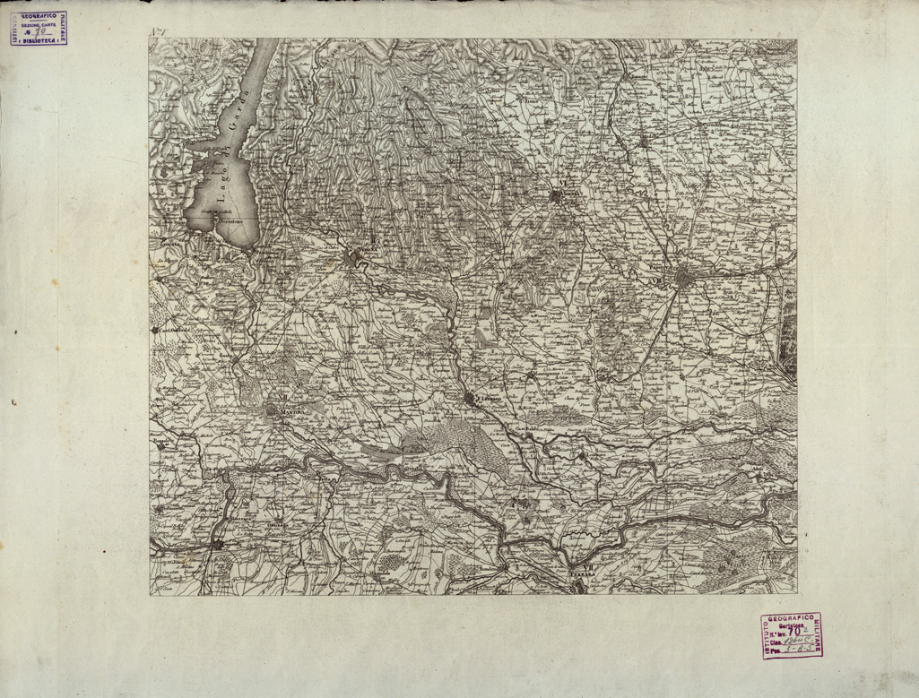 (N:6610) CARTA TOPOGRAFICA DEL REGNO LOMBARDO VENETO CON IL PARMIGIANO GENOVESATO... - Tavola V (B0003899) Carte e stampe antiche: riproduzione a colori su carta (formato A1)