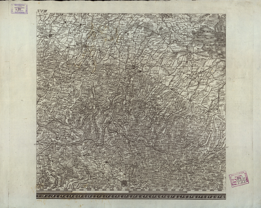 (N:6613) CARTA TOPOGRAFICA DEL REGNO LOMBARDO VENETO CON IL PARMIGIANO GENOVESATO... - Tavola VIII (B0003902) Carte e stampe antiche: riproduzione a colori su carta (formato A1)