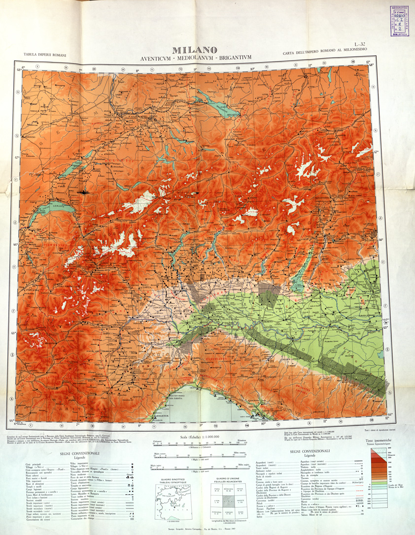 (N:16402) TABULA IMPERI ROMANI (B0003904) Carte e stampe antiche: riproduzione a colori su carta (formato A1)
