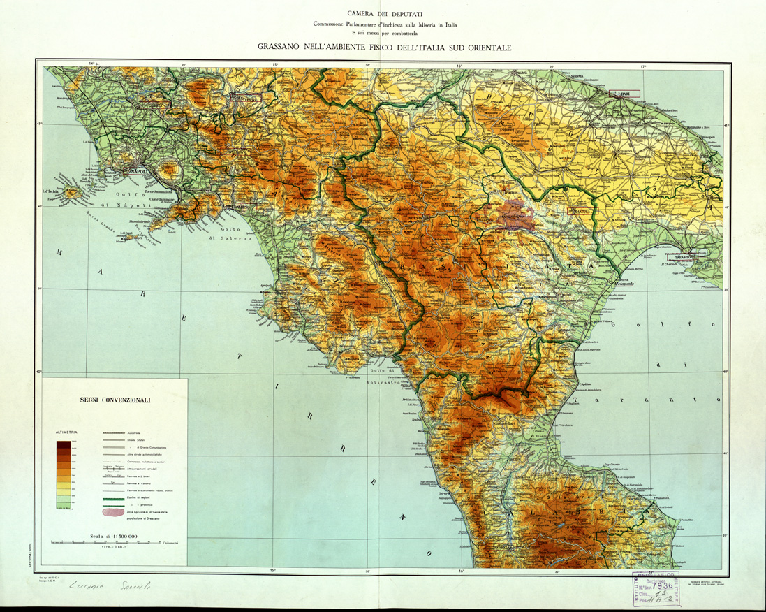 (N:10504) GRASSANO NELL'AMBIENTE FISICO DELL'ITALIA SUD ORIENTALE (B0003954) Carte e stampe antiche: riproduzione a colori su carta (formato A1)