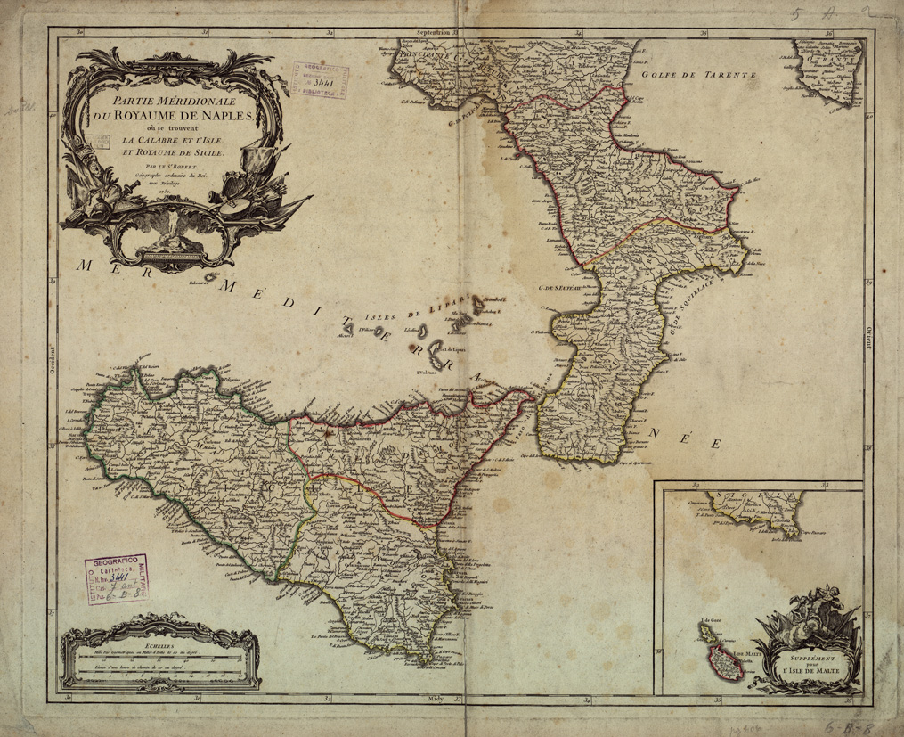 (N:13205) PARTIE MERIDIONALE DU ROYAUME DE NAPLES... - Regno di Napoli (B0003959) Carte e stampe antiche: riproduzione a colori su carta (formato A1)