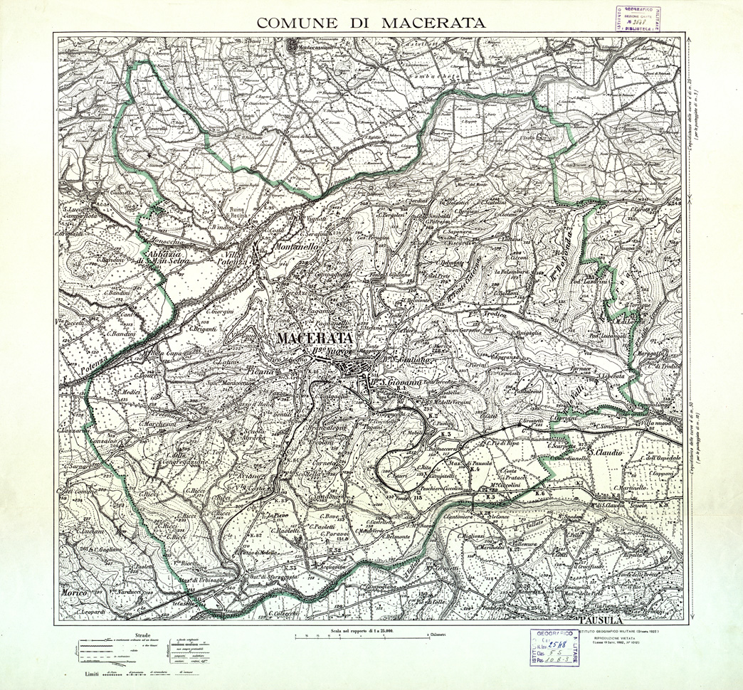 (N:9011) COMUNE DI MACERATA (B0003985) Carte e stampe antiche: riproduzione a colori su carta (formato A1)