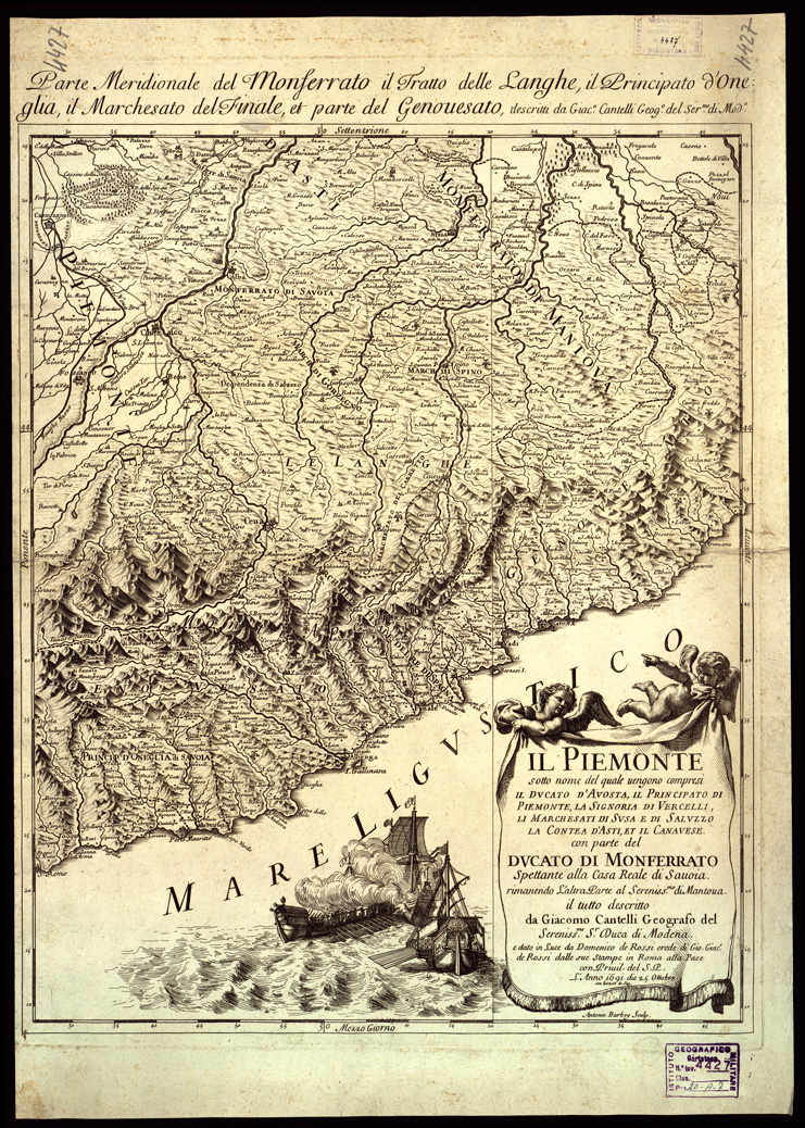 (N:10609) IL PIEMONTE SOTTO IL NOME DEL QUALE VENGONO COMPRESI IL DUCATO D'AOSTA... (B0004132) Carte e stampe antiche: riproduzione a colori su carta (formato A1)