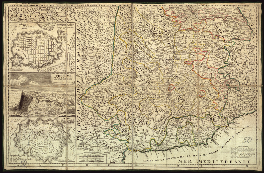 (N:11246) LA PARTIE MERIDIONALE DES ESTATS DU DUC DE SAVOY ECC., OU EST COMPRIS PRESQUE TOUT LE PIEMONT, LE DUCHE DE MONFERRAT ENTIER, AVEC LA PARTIE OCCIDENTALE DE LA REPUBLIQUE DE GENES, ECC. (B0004143) Carte e stampe antiche: riproduzione a colori su carta (formato A1)