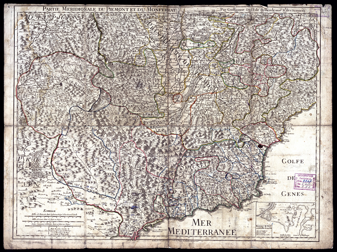 (N:13204) PARTIE MERIDIONALE DU PIEMONT ET DU MONFERRAT (B0004168) Carte e stampe antiche: riproduzione a colori su carta (formato A1)