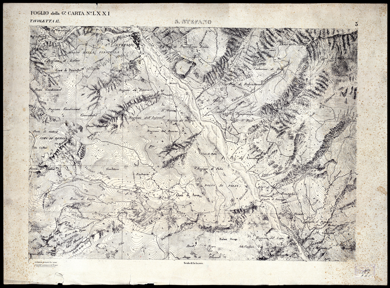 (N:3014) CARTA DELLA CONTEA DI NIZZA - Foglio 3 - S. Stefano (B0004174) Carte e stampe antiche: riproduzione a colori su carta (formato A1)