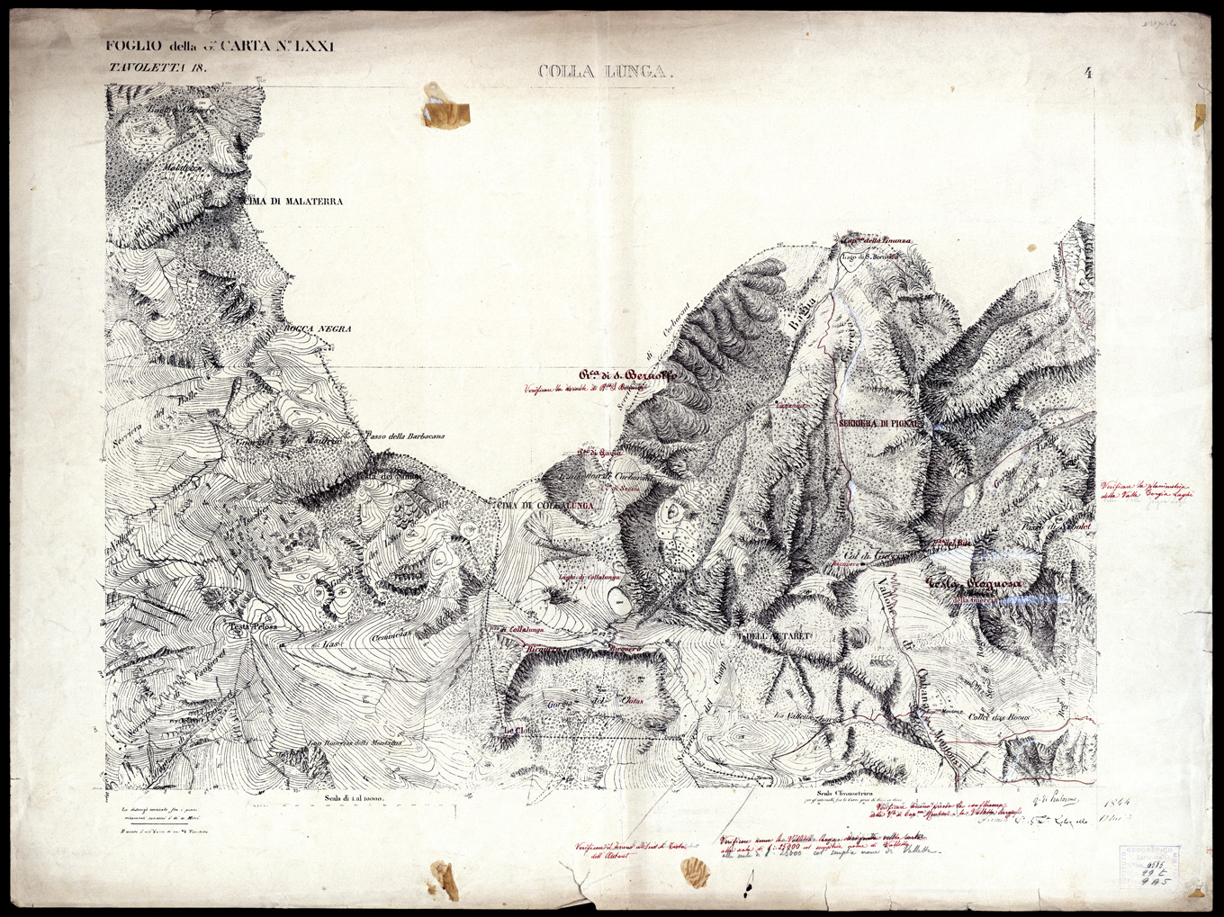 (N:3015) CARTA DELLA CONTEA DI NIZZA - Foglio 4 - Colla Lunga (B0004175) Carte e stampe antiche: riproduzione a colori su carta (formato A1)