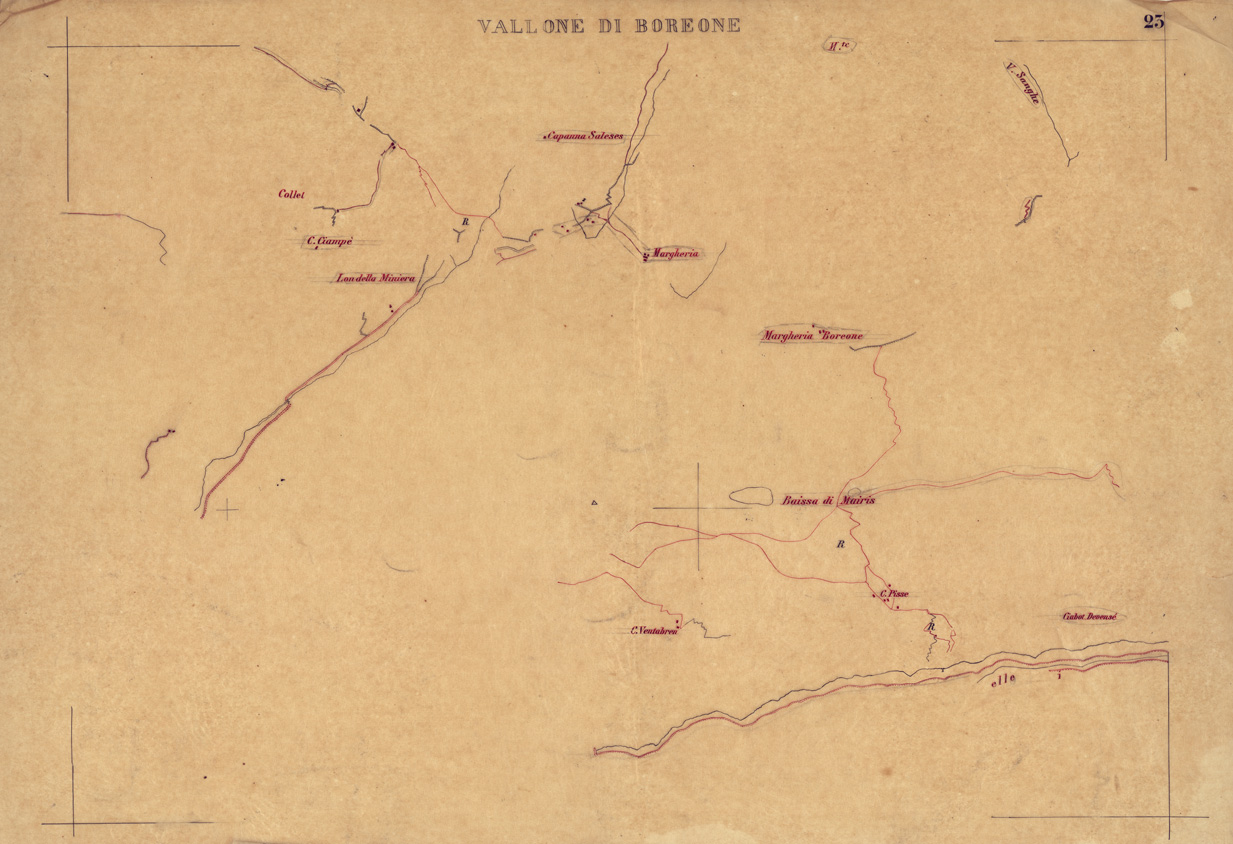 (N:3067) CARTA DELLA CONTEA DI NIZZA - Foglio 23 + velina - Vallone di Boreone (B0004194) Carte e stampe antiche: riproduzione a colori su carta (formato A1)