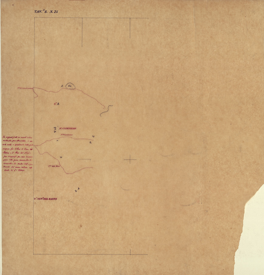 (N:3071) CARTA DELLA CONTEA DI NIZZA - Foglio 25 + velina - Valle di Casterino (B0004198) Carte e stampe antiche: riproduzione a colori su carta (formato A1)