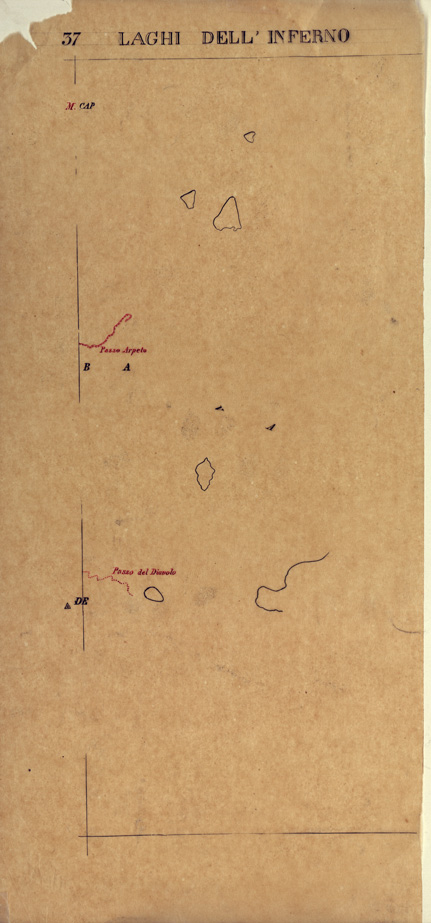 (N:3063) CARTA DELLA CONTEA DI NIZZA - Foglio 37 + velina - Laghi dell' Inferno (B0004209) Carte e stampe antiche: riproduzione a colori su carta (formato A1)