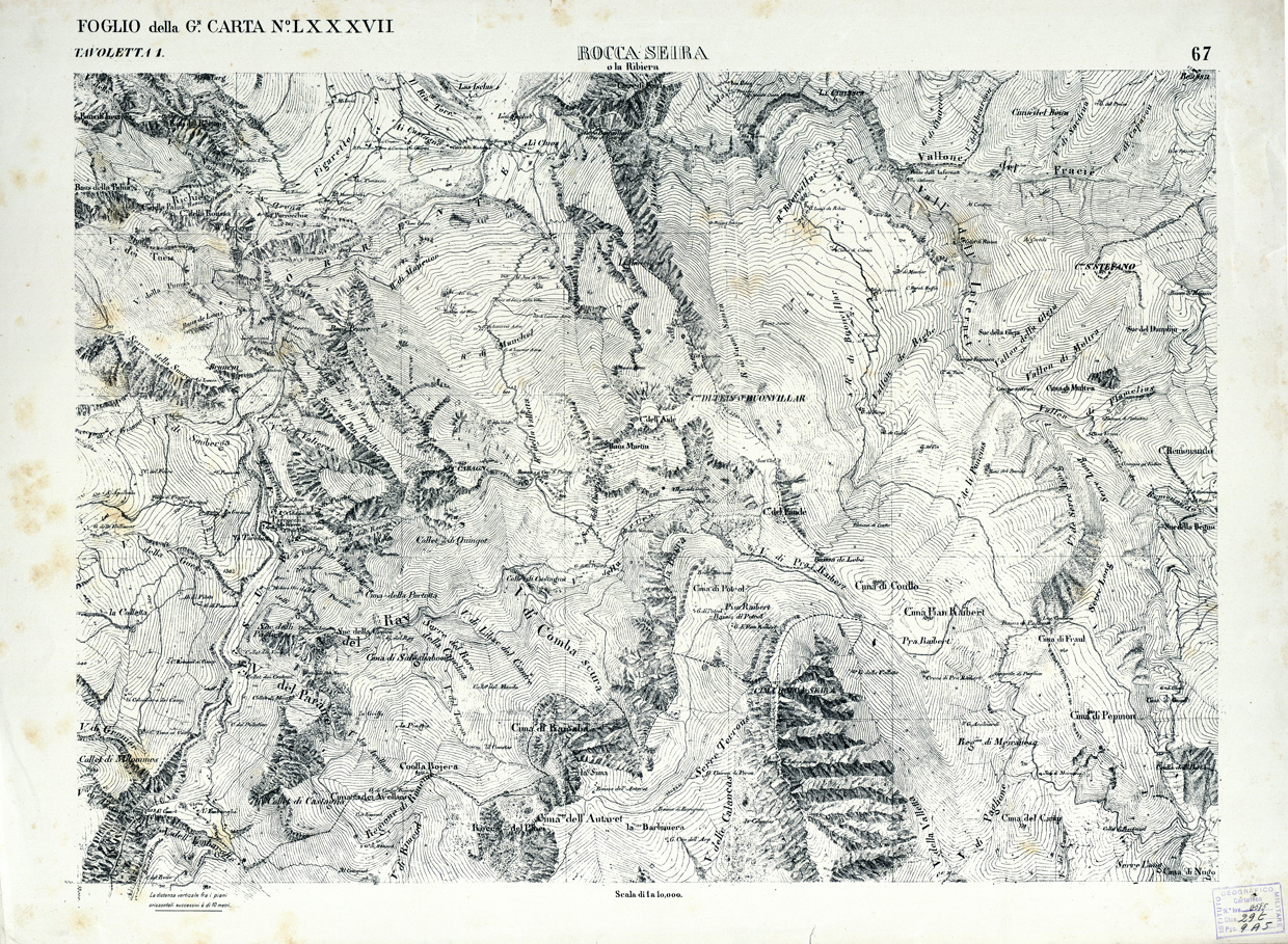(N:3058) CARTA DELLA CONTEA DI NIZZA - Foglio 67 - Rocca Seira (B0004232) Carte e stampe antiche: riproduzione a colori su carta (formato A1)